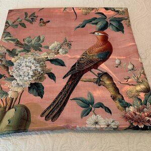 Chinoiserie Bird & Floral Pillow Cover 18x18 NWOT